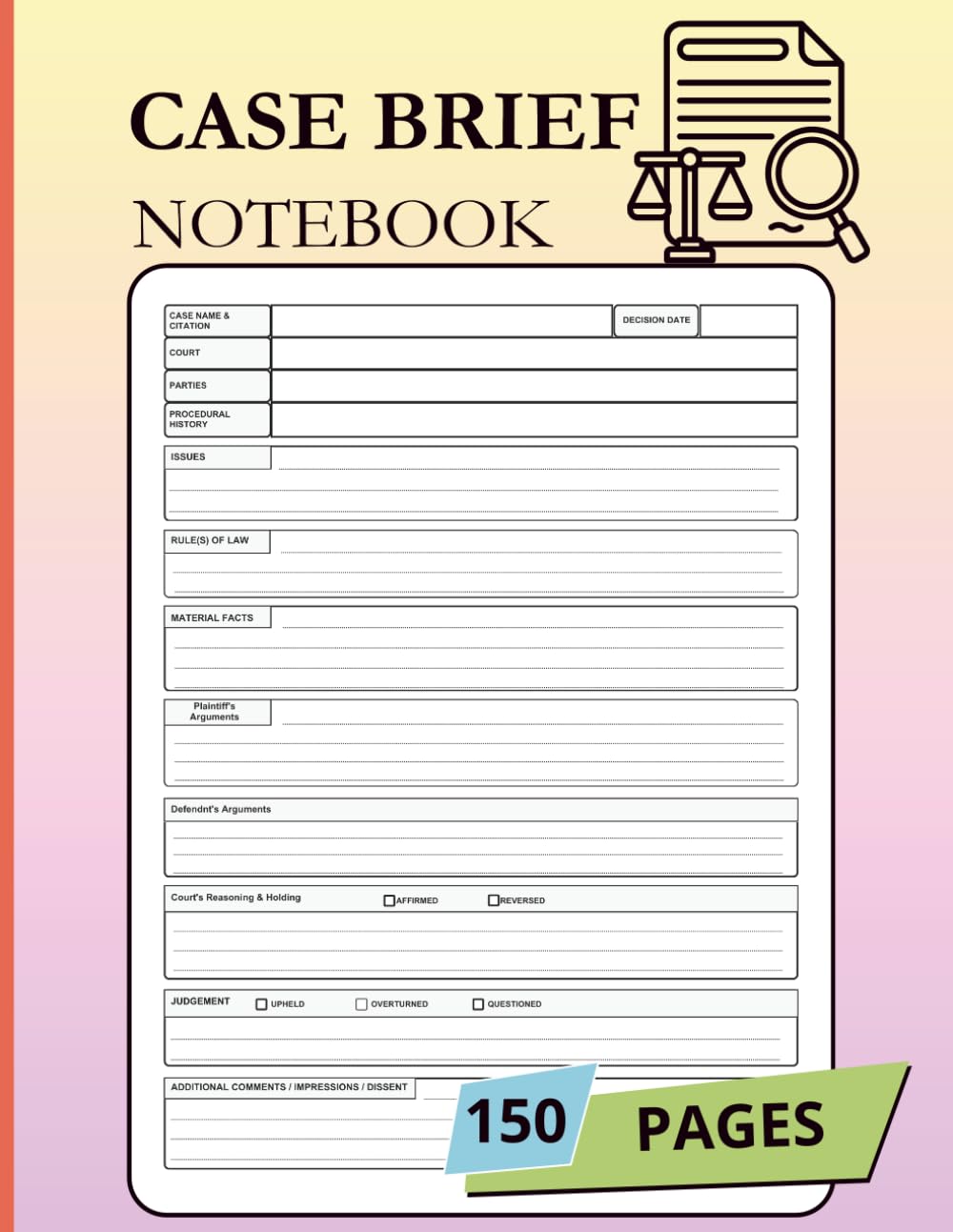 Case Brief Notebook: A Structured Legal Study & Practice Note for Law Students and Legal Professionals baixar livro de graça