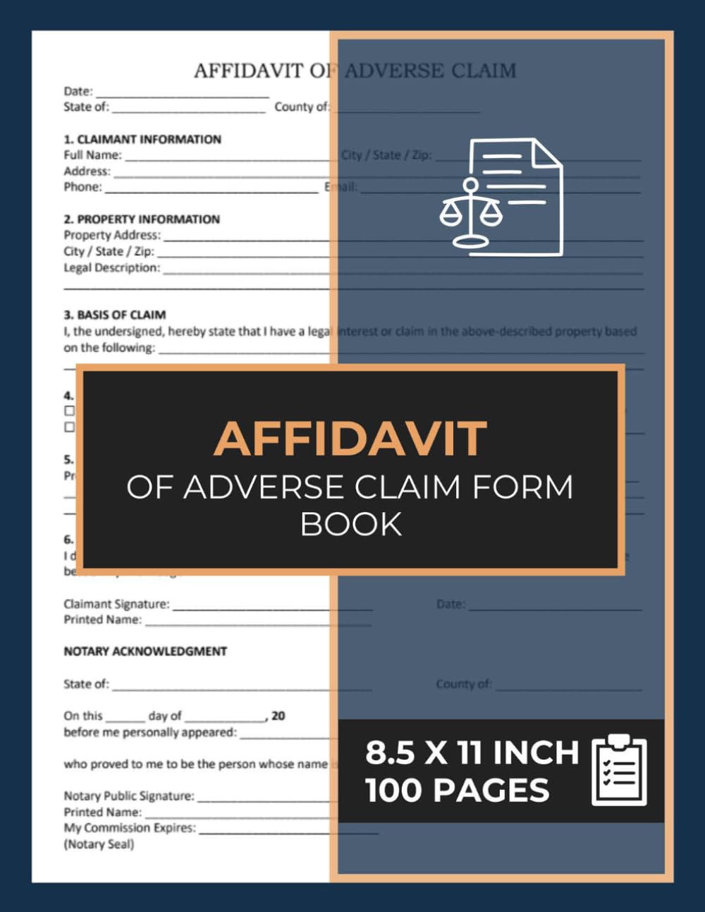 capítulo por capítulo baixar Affidavit of Adverse Claim Form Book: Property Interest & Ownership Claim Documents | Real Estate Legal Declaration Forms | 50 template