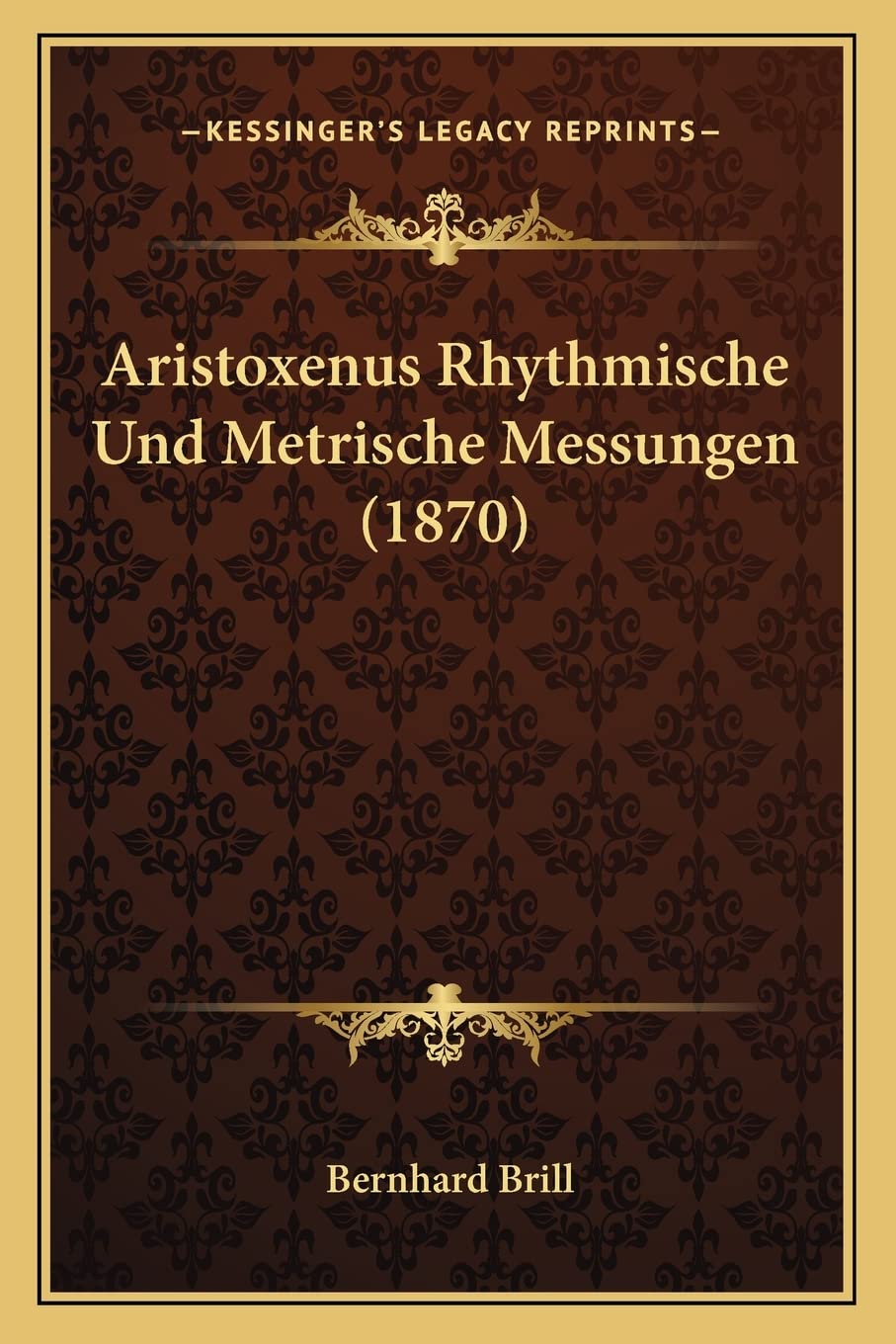 capítulo por capítulo baixar Aristoxenus Rhythmische Und Metrische Messungen (1870)