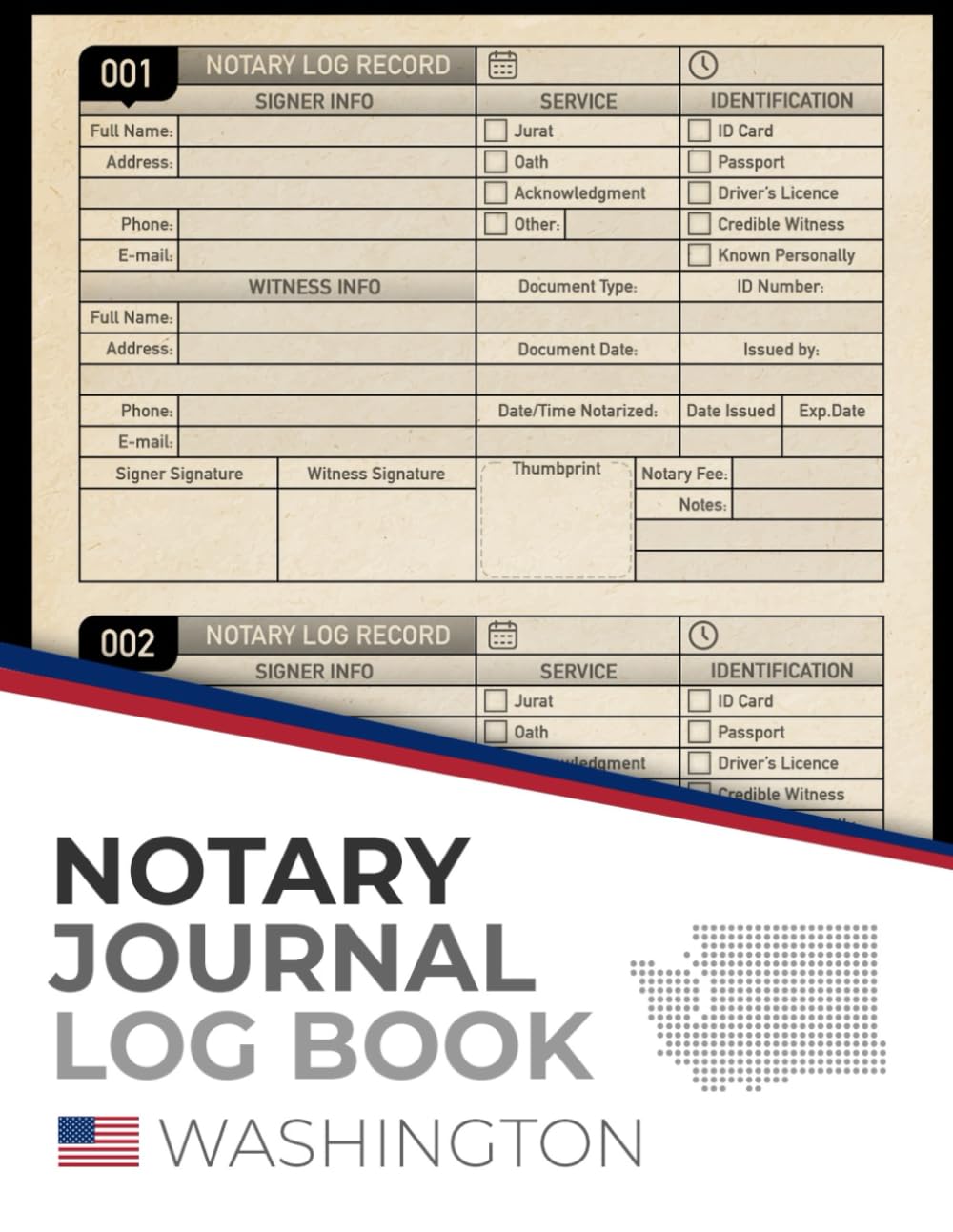 Washington Notary Journal Log Book: For recording the notarial acts, for 200 records baixar livro de graça