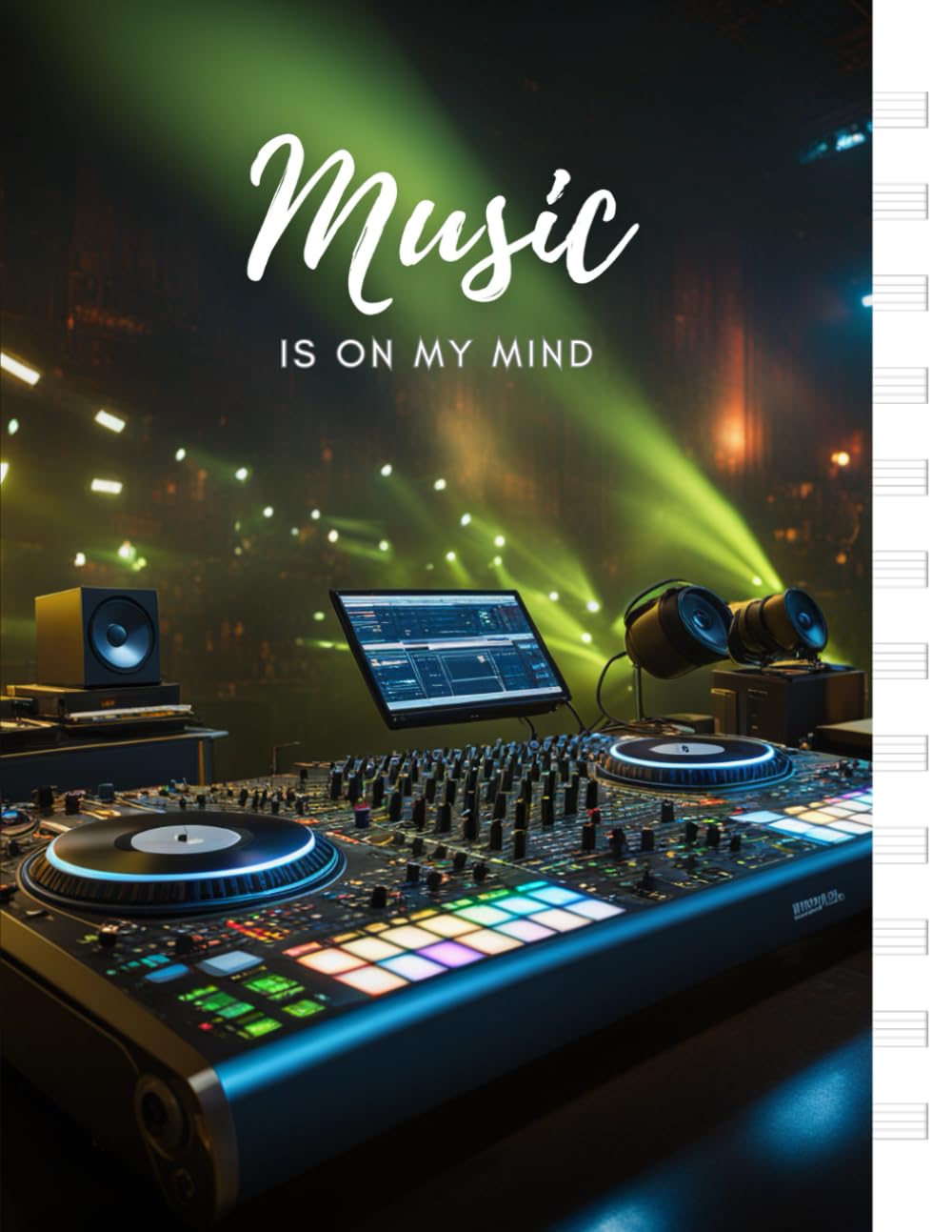 ler totalmente Music Is On My Mind: Piano Blank Sheet Music, Standard Music Staff Paper and Ruled Notebook for Songwriters, 120 Pages 8 X 11 inches (21 cm X 27 cm), White Paper, artistic cover