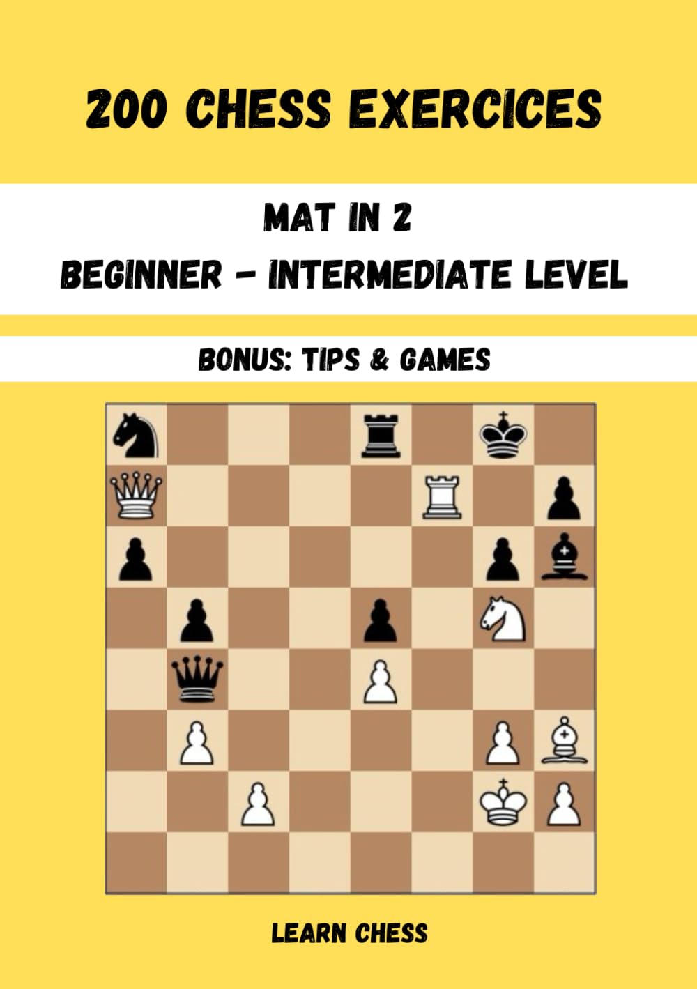 ler totalmente 200 CHESS EXERCICES: Mat in 2 - Beginner - intermediate level - Bonus: Tips & Games