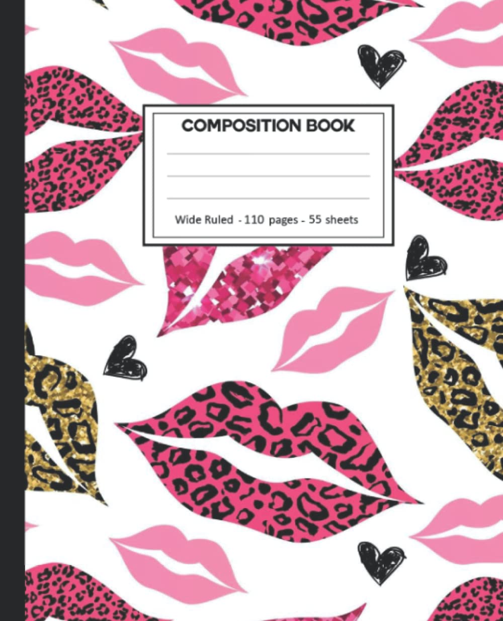 ler totalmente Composition Notebook: College Ruled: 110+ Lined Pages Writing Journal: Lips on White.