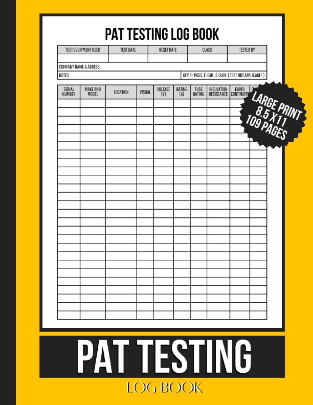 Pat Testing Log Book: Managing Your Portable Appliance Testing Program With Ease, Electrical Appliances Safety Certificate, Equipment for Manual PAT Tester, A4 Size Large baixar o livro de graça