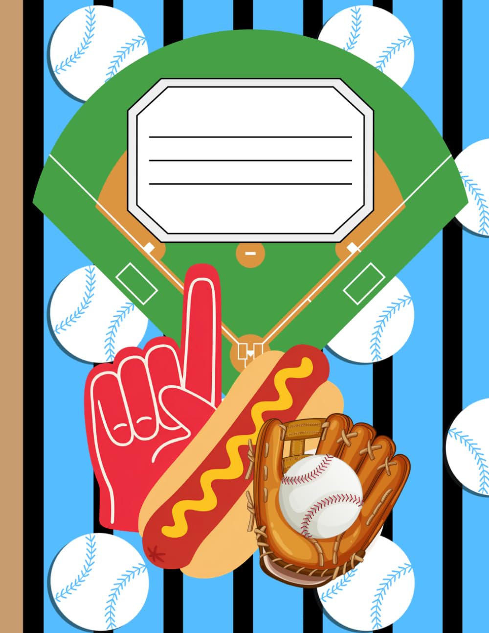 Light Blue and Black Baseball Team Notebook: Lined 100 page notepad for Baseball Players and Fans, Notes & Daily Journaling for Teens, Kids, and Students baixar o livro de graça