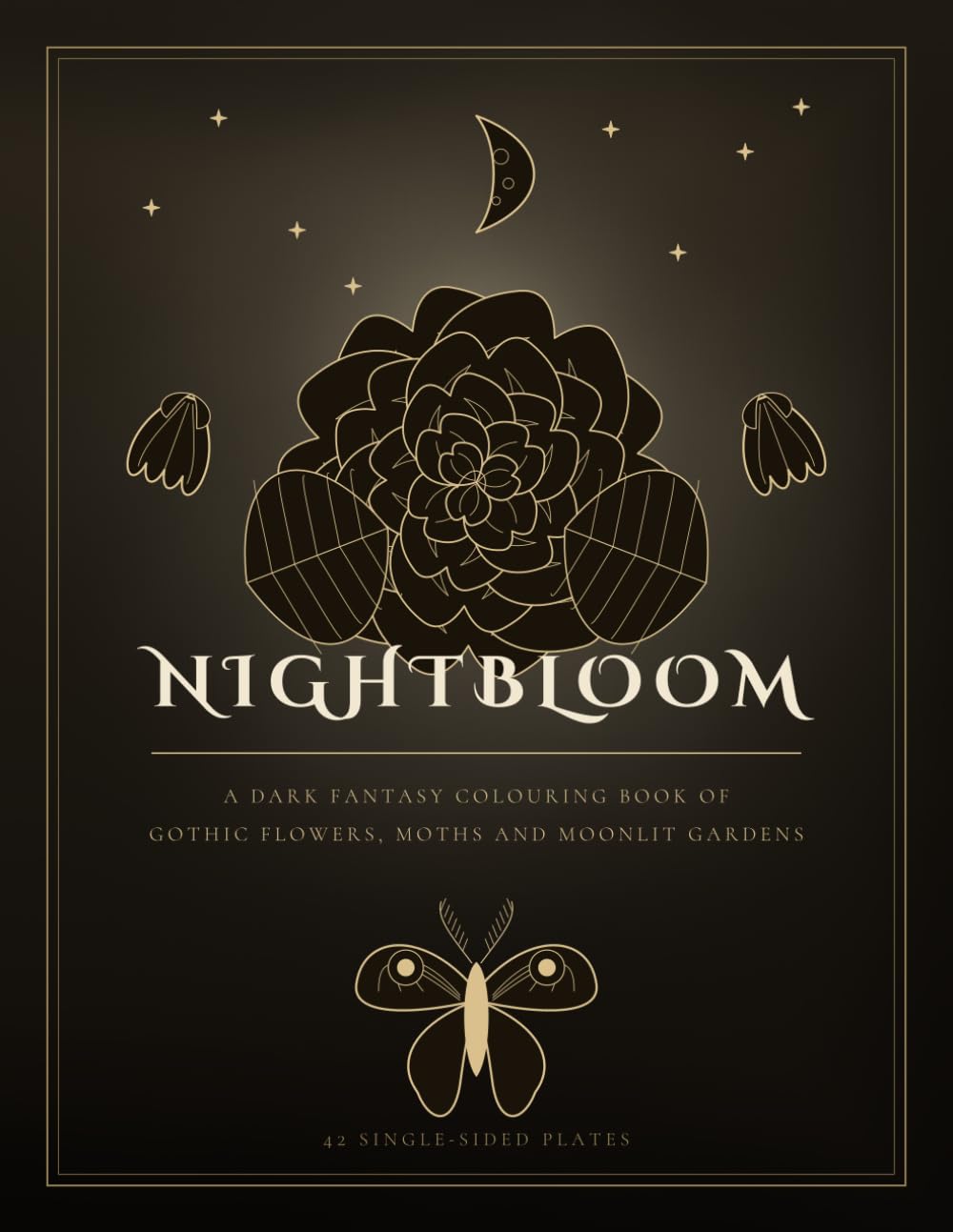NIGHTBLOOM Coloring Book: A Dark Fantasy Coloring Book of Gothic Flowers, Moths and Moonlit Plates for Adults baixar o livro de graça