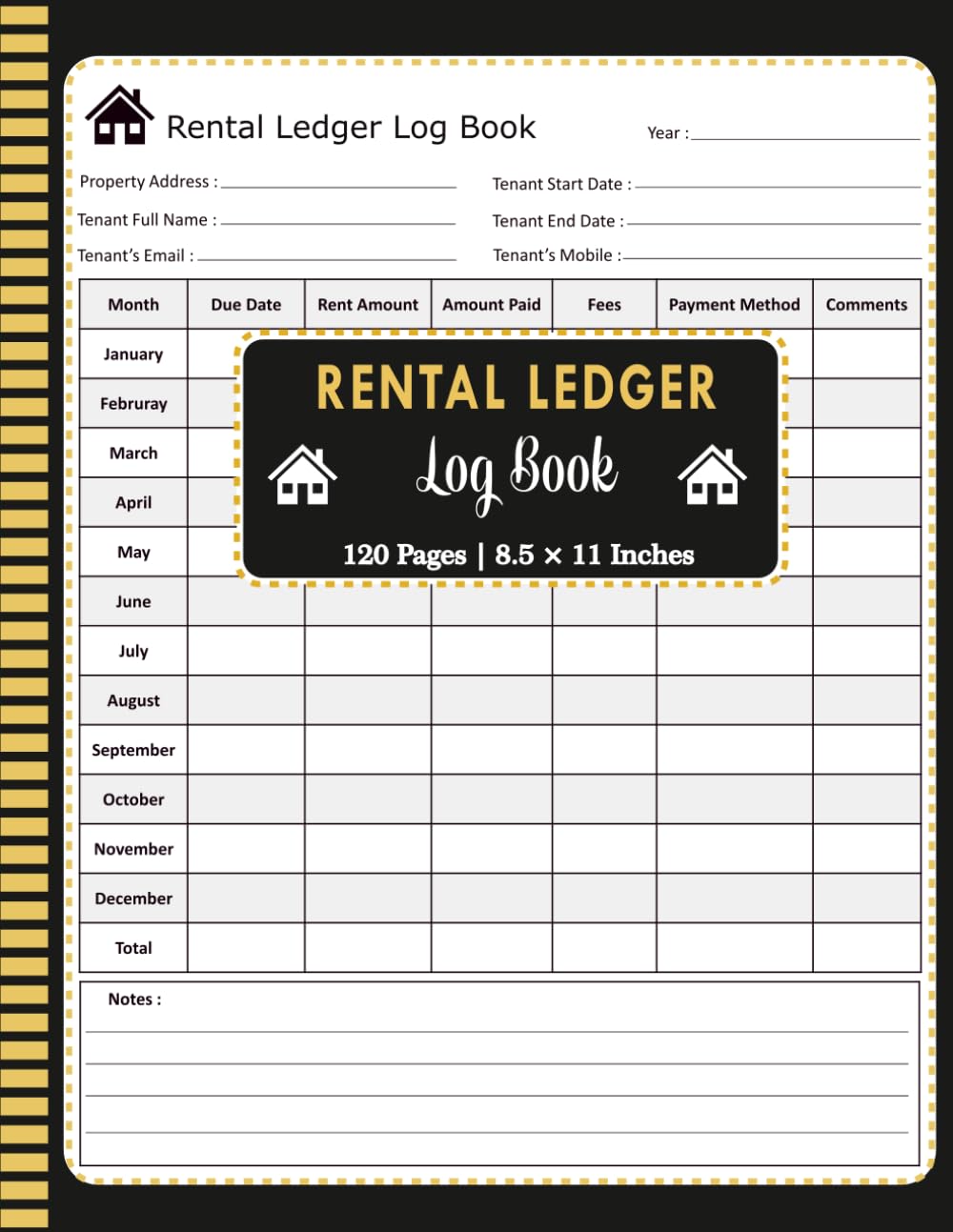 Rental Ledger Log Book: Rental Payment Record Book for Landlords | Track Rent, Deposits, Tenant Information and Property Records baixar o livro de graça