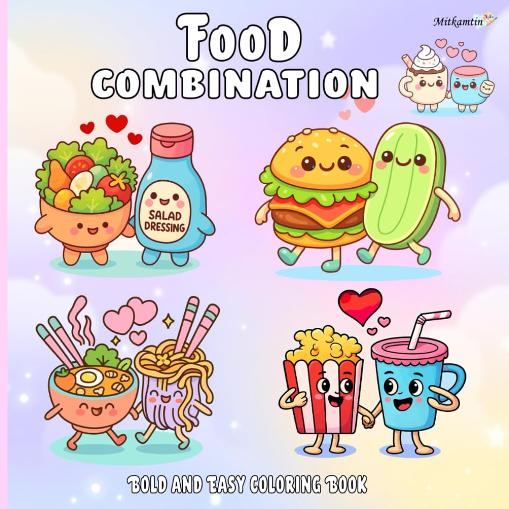 Food combination: Bold and Easy Coloring book Fun and Relaxing,Perfect-Match, Tasty Food Mixes for Stress Relief and Creativity for kids and Teens baixar o livro de graça