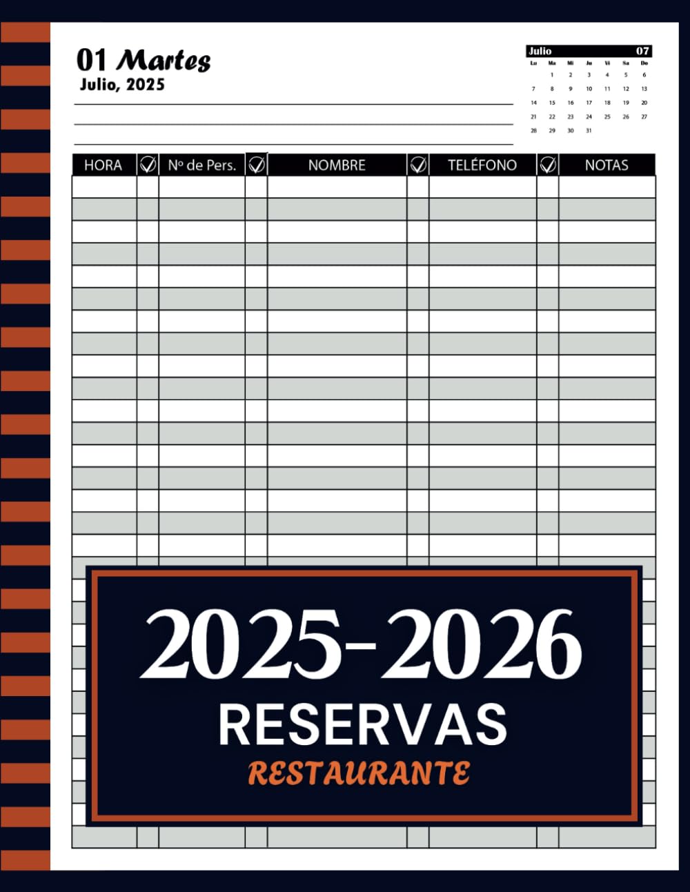 Libro de reservas restaurante 2025-2026: Del 1 de Julio de 2025 al 31 de Junio de 2026 (365 Días) baixar o livro de graça