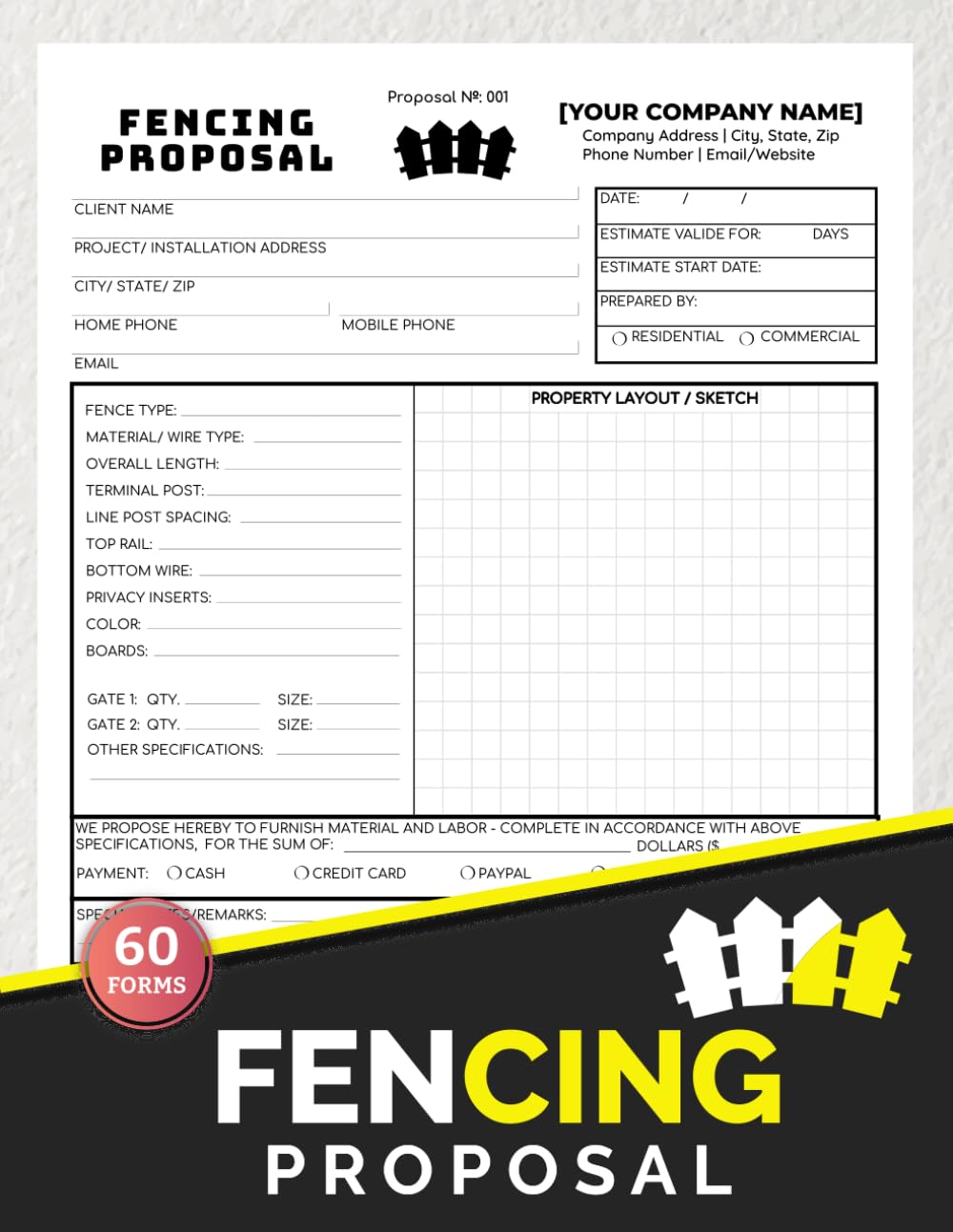 Fencing Proposal: Fence Engineer Job Quote Logbook for Residential & Commercial Projects | 60 Forms, 120 Single-Sided Pages baixar livro de graça