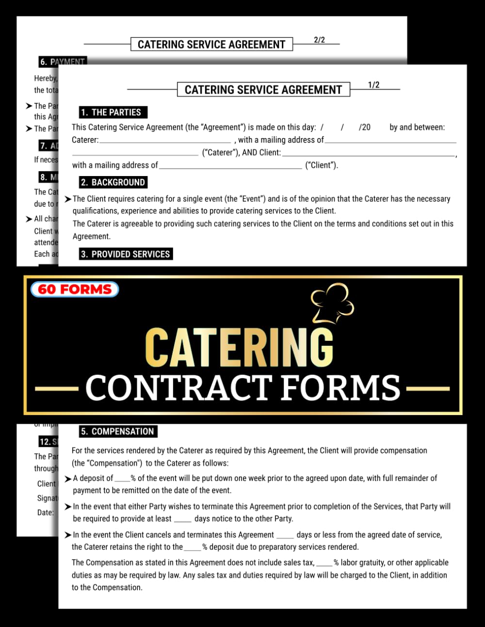 Catering Contract Forms: Food Service Provider Agreement Logbook Between Caterer and Client | 60 Forms, 120 Two-Sided Pages baixar o livro de graça