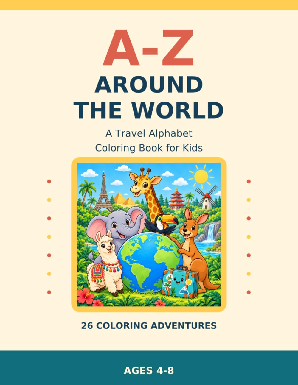 ler totalmente A-Z Around the World: A Travel Alphabet Coloring Book for Kids