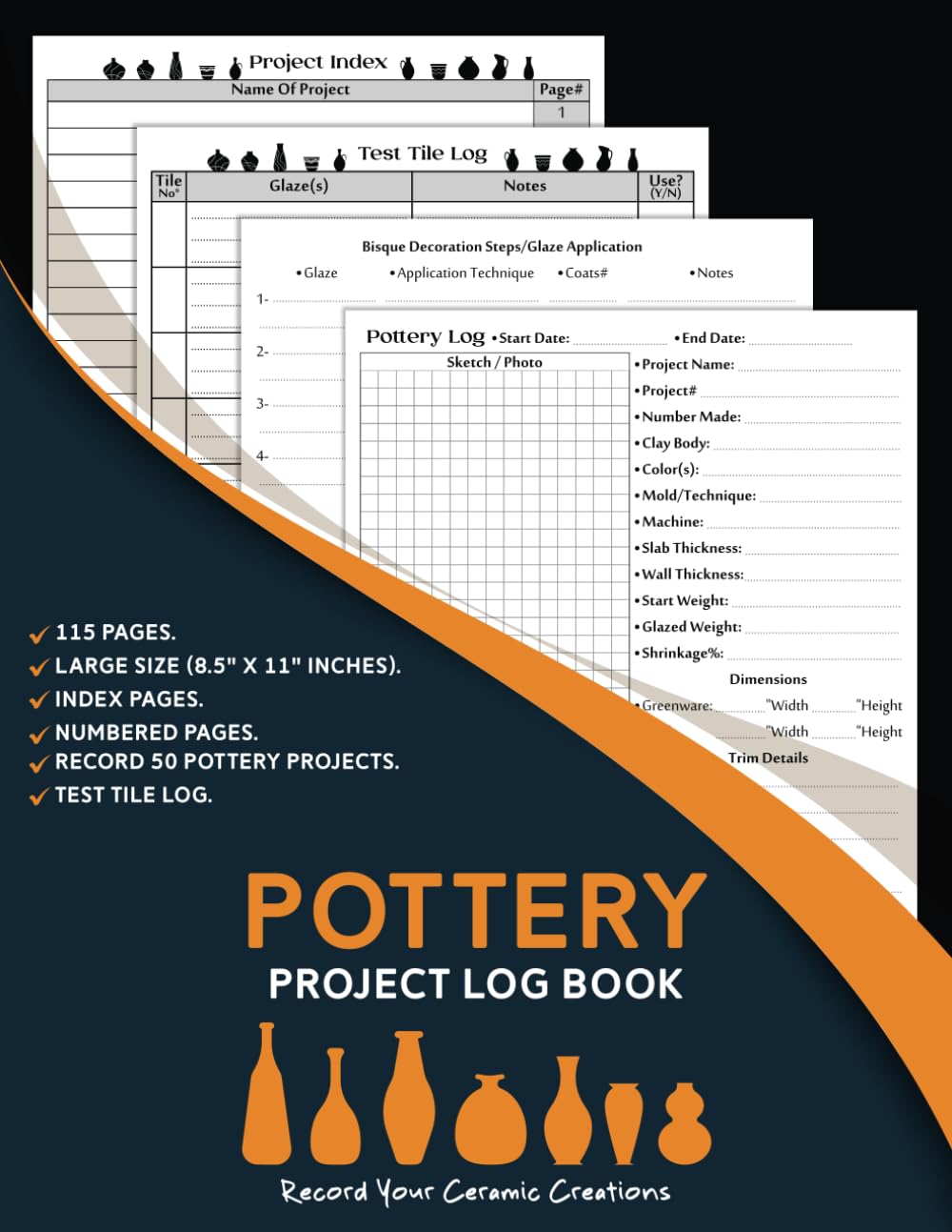 A Complete Pottery Project Log Book To Keep Record Of Project Name, Clay, Technique, Weight, Dimensions, Glazing, Firing, And More | Large Size... To Record Your Pottery & Ceramic Projects baixar livro de graça
