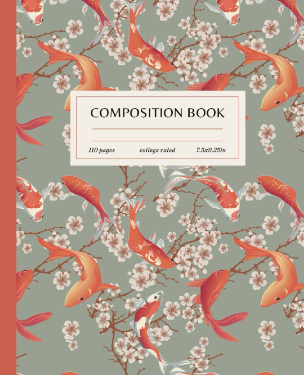 Composition Notebook College Ruled: Vintage Floral Koi Fish Illustration I Cute Water Garden Journal For School, College, Office, Work, Gifts baixar o livro de graça