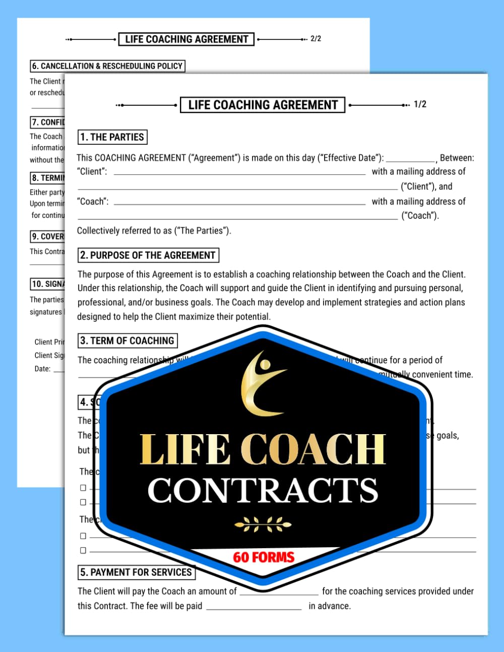 ler totalmente Life Coach Contracts: Service Agreement Forms Book | Define Services, Responsibilities, Payment Terms, Confidentiality & Client Expectations | 60 Forms