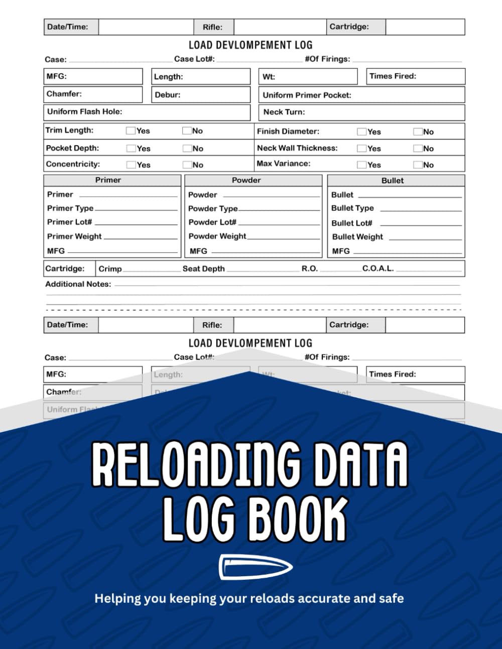 ler totalmente Reloading Data Log Book: Ammo Reloading Data Log Book for Record and Track Ammunition Handloading Details, Reloading Data Journal Log