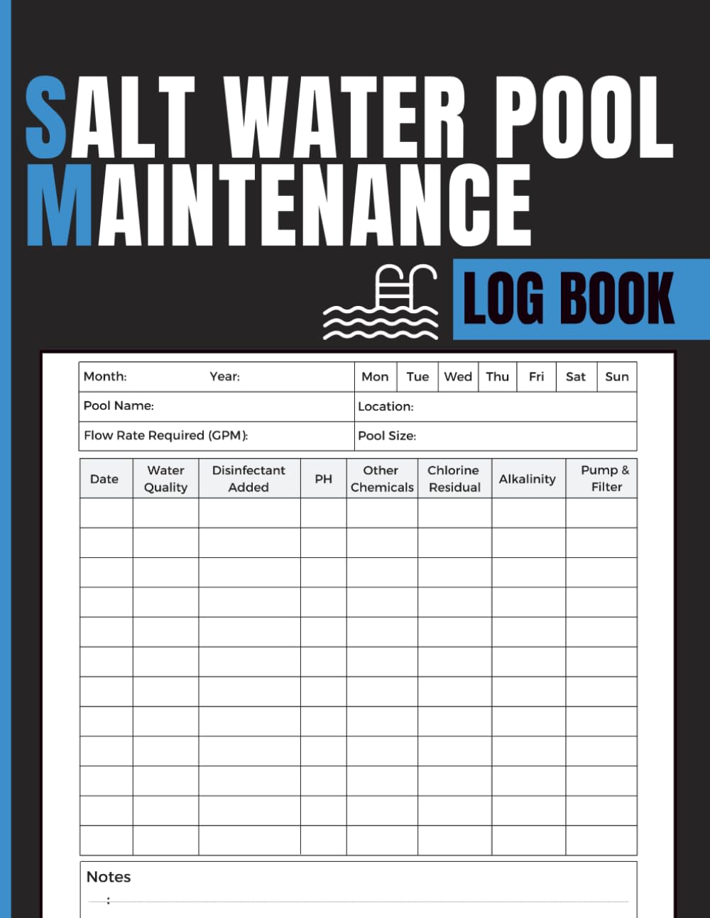 Salt Water Pool Maintenance Log Book: Record Water Testing, Chemical Balance, Equipment Checks and Service History for Pool Owners and Maintenance Teams baixar livro de graça