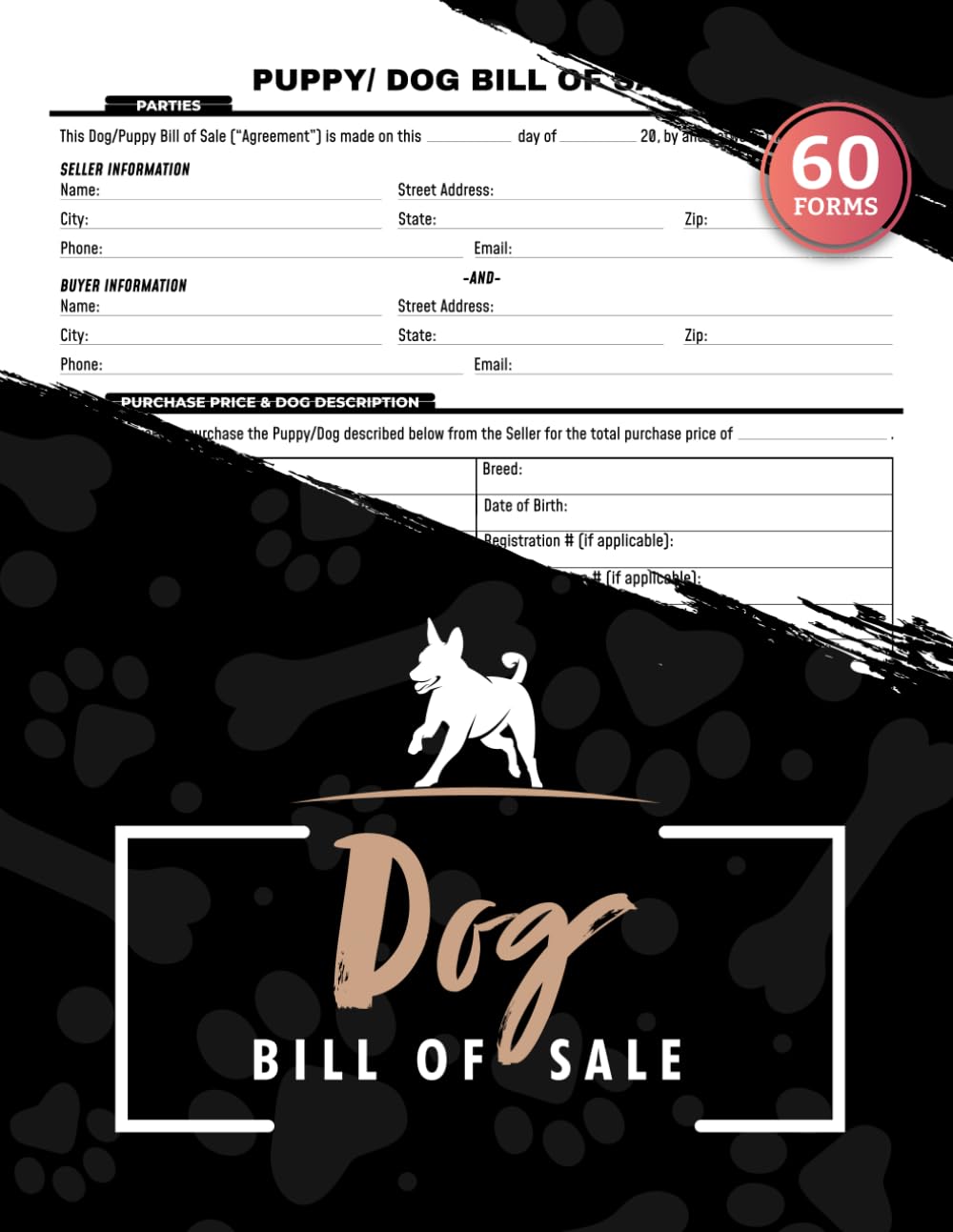 Dog Bill of Sale: 60 Pet Selling Agreement Forms for Breeders | Transfer Ownership & Record Puppy Sales with Confidence | 120 Single-Sided Pages baixar livro de graça