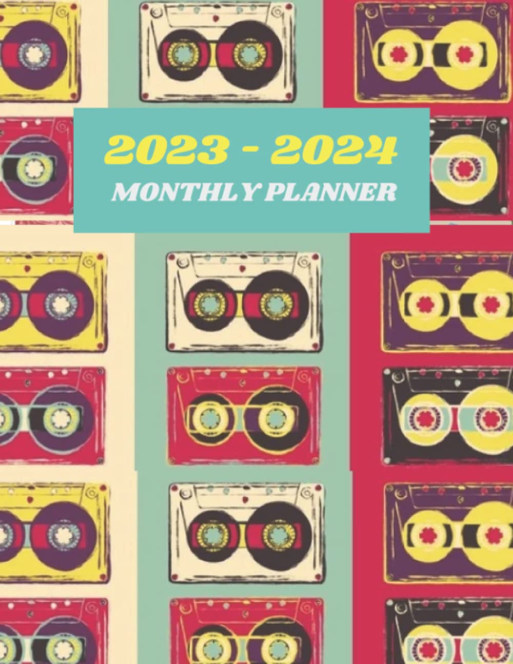 2023-2024 TWO YEAR MONTHLY PLANNER DAILY-WEEKLY - 80s THEMED CASSETTE TAPE PATTERN. GIFT YOR RETRO LOVERS: TWENTY-FOUR MONTH CALENDAR, CONTACT,... MONTHLY GOALS, READING GOALS, TASKS baixar o livro de graça