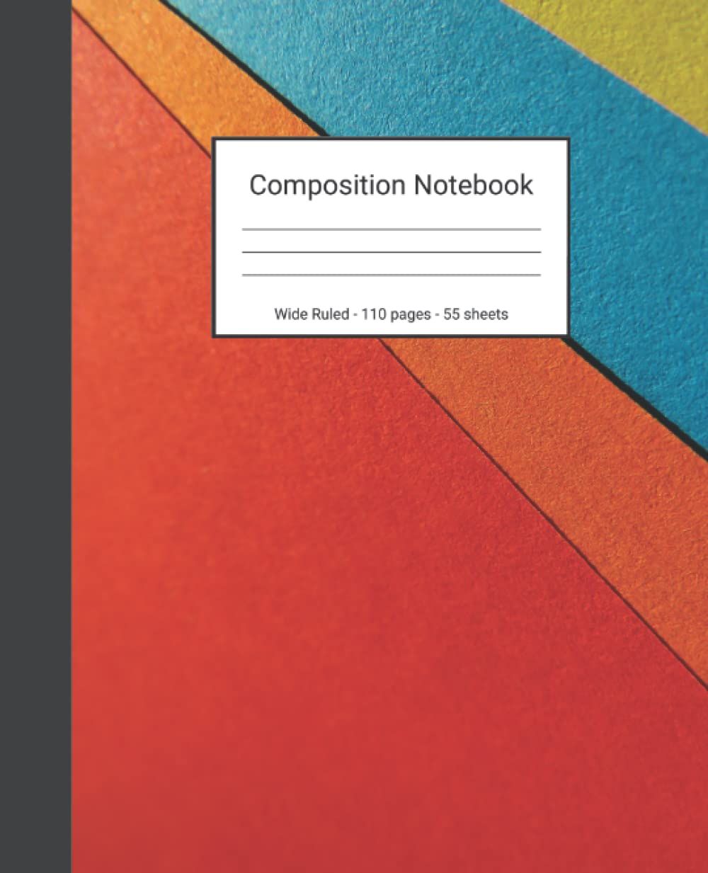 Composition Notebook: Wide Ruled Paper Notebook Journal - Red Orange And Turquoise Colored Art - Blank Wide Lined Workbook