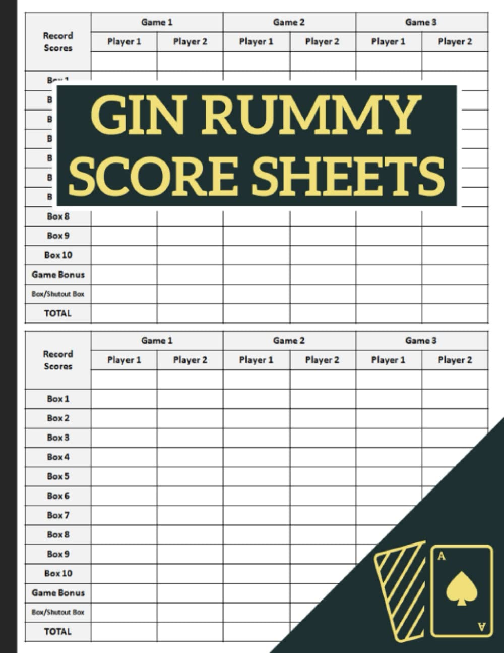 Gin Rummy Score Sheets: Gin Rummy Scorebook, Gin Rummy Score Pads for Scorekeeping, Gin Rummy Record Keeper Book, Large Print 8.5 x 11 inches baixar o livro de graça