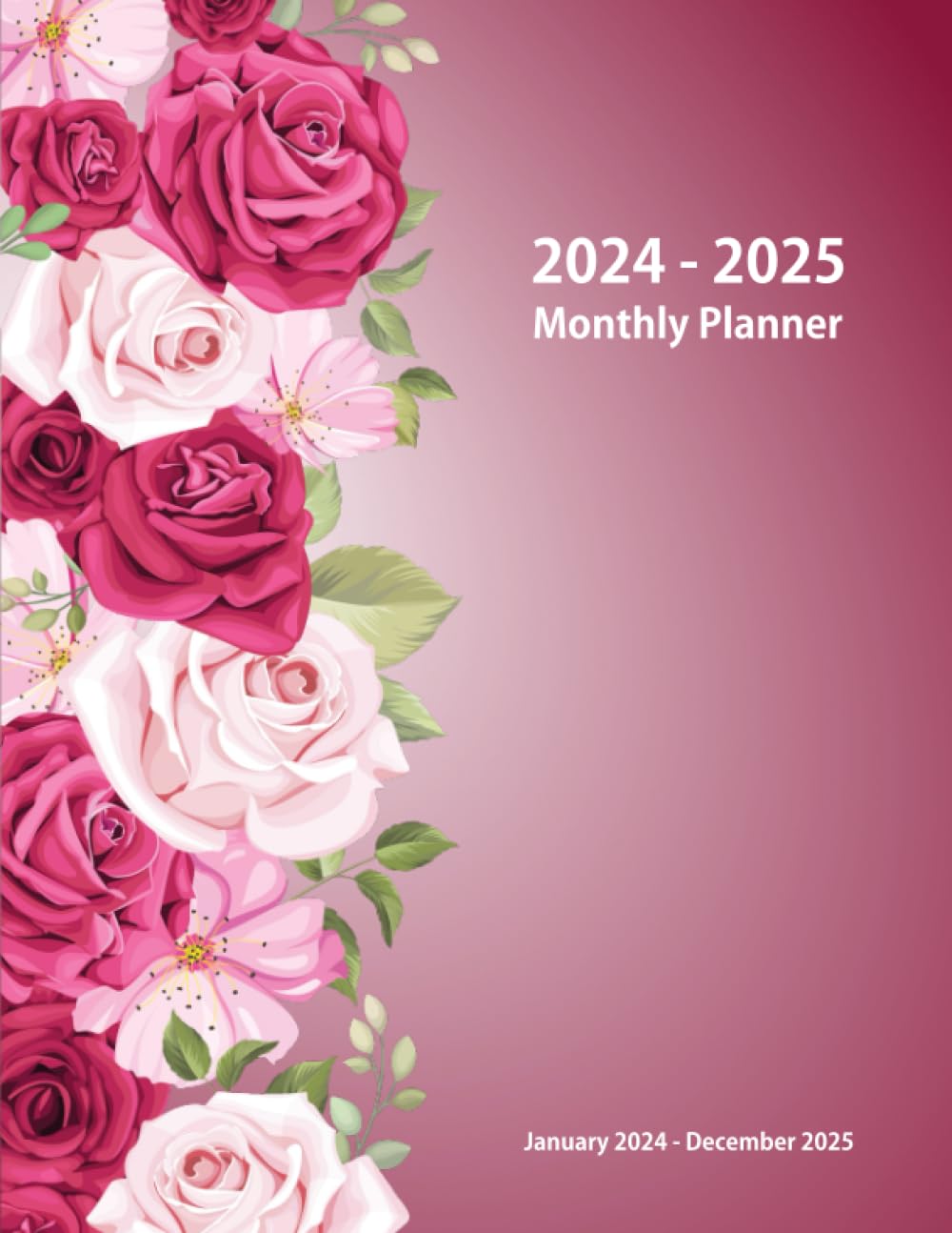 ler totalmente 2024-2025 Monthly Planner: Large 24 Months Calendar from January 2024 to December 2025 with Federal Holidays. Floral Cover.
