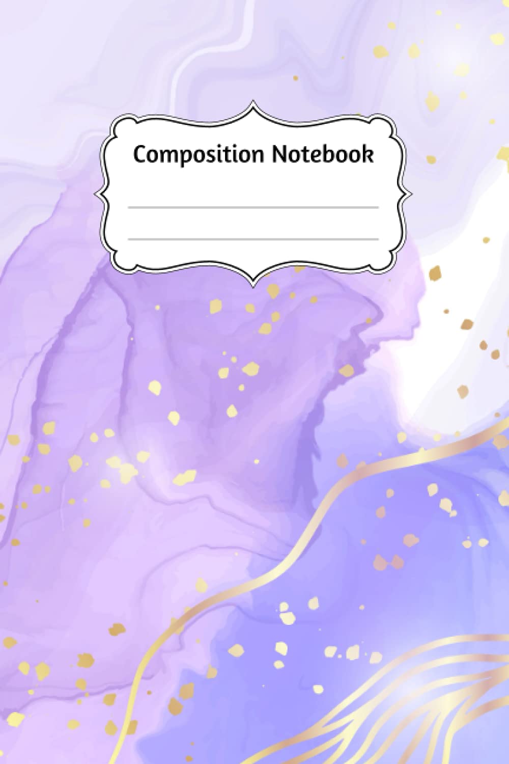 ler totalmente Composition Notebook: 6"x9" inches Paper Notebook Journal Gold Purple Turquoise Liquid Marble for Girls Boys Kids Teens Students