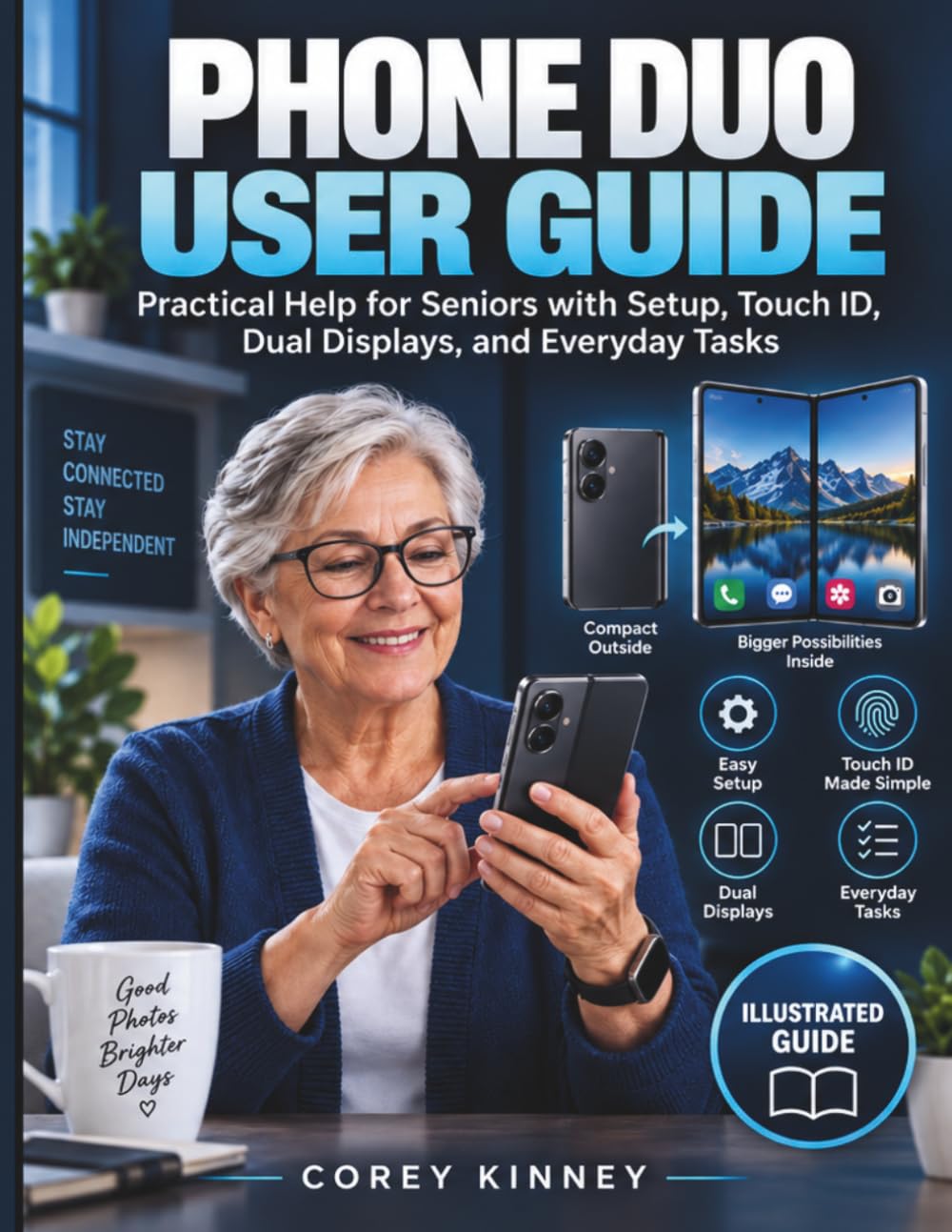 ler totalmente PHONE DUO USER GUIDE: Practical Help for Seniors with Setup, Touch ID, Dual Displays, and Everyday Tasks