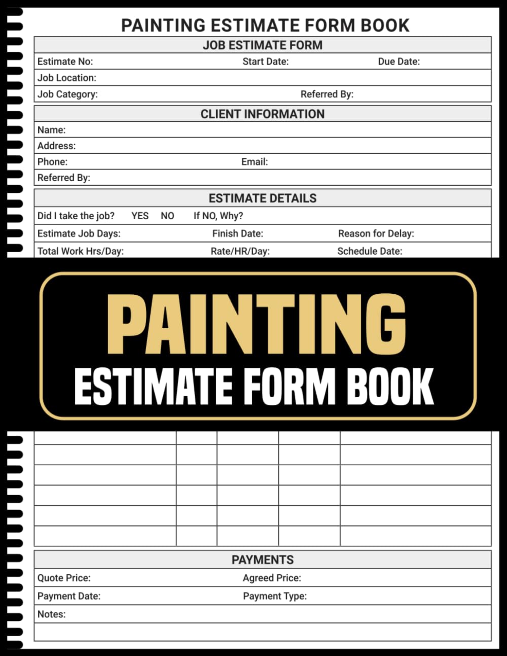 capítulo por capítulo baixar Painting Estimate Form Book: Simplify Job Proposals, Labor Costs, and Materials Tracking, ( 110 Pages, 8,5 x 11 Inches)