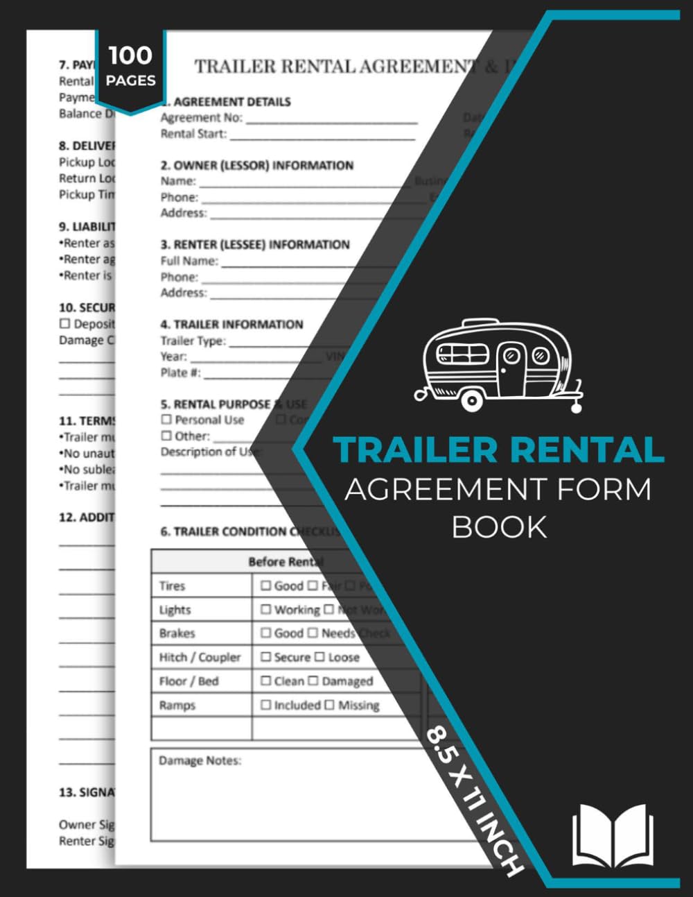 Trailer Rental Agreements Forms Book: Standard Commercial Mobile Storage Lease Contracts Between The Trailer Owner and The Renter | 50 Forms baixar o livro de graça
