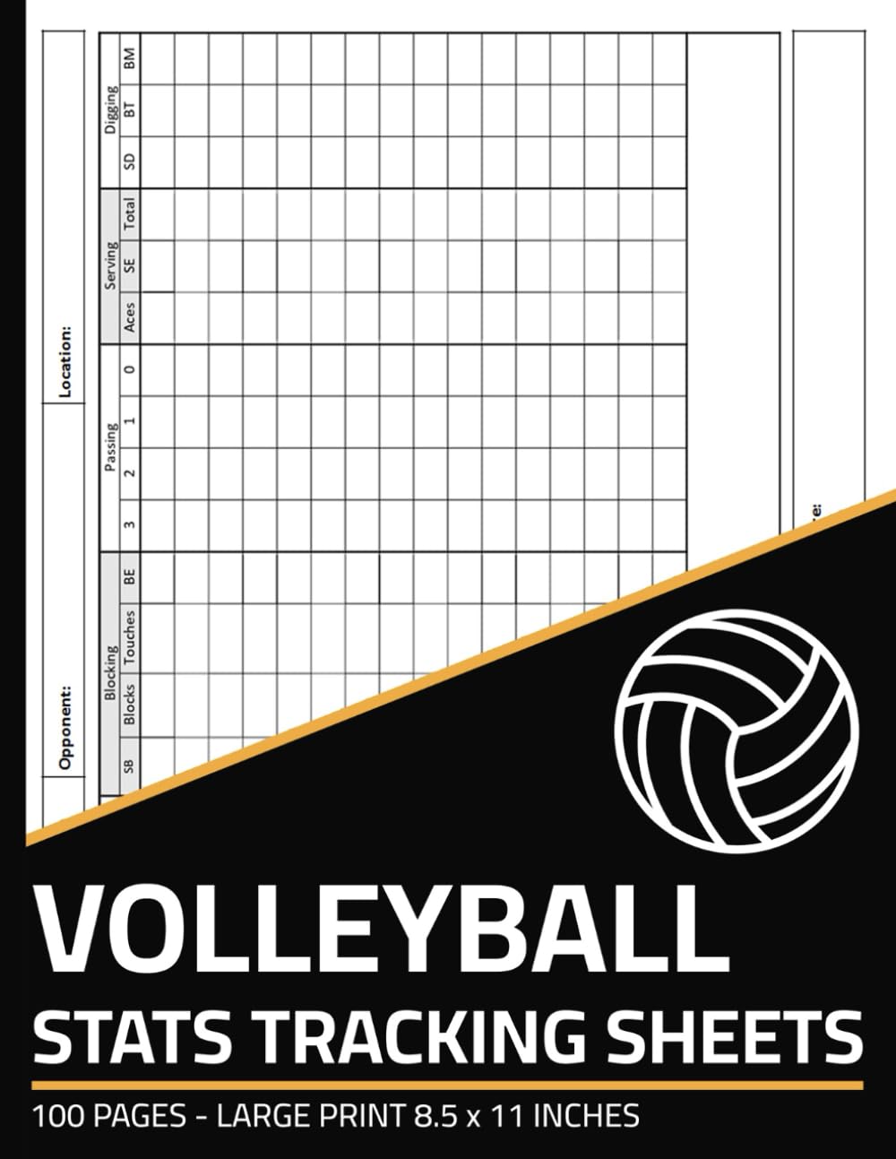 Volleyball Stats Tracking Sheets: Volleyball Stat Tracker Player Log Book | Volleyball Game Stat Record Logbook | 100 Pages baixar o livro de graça