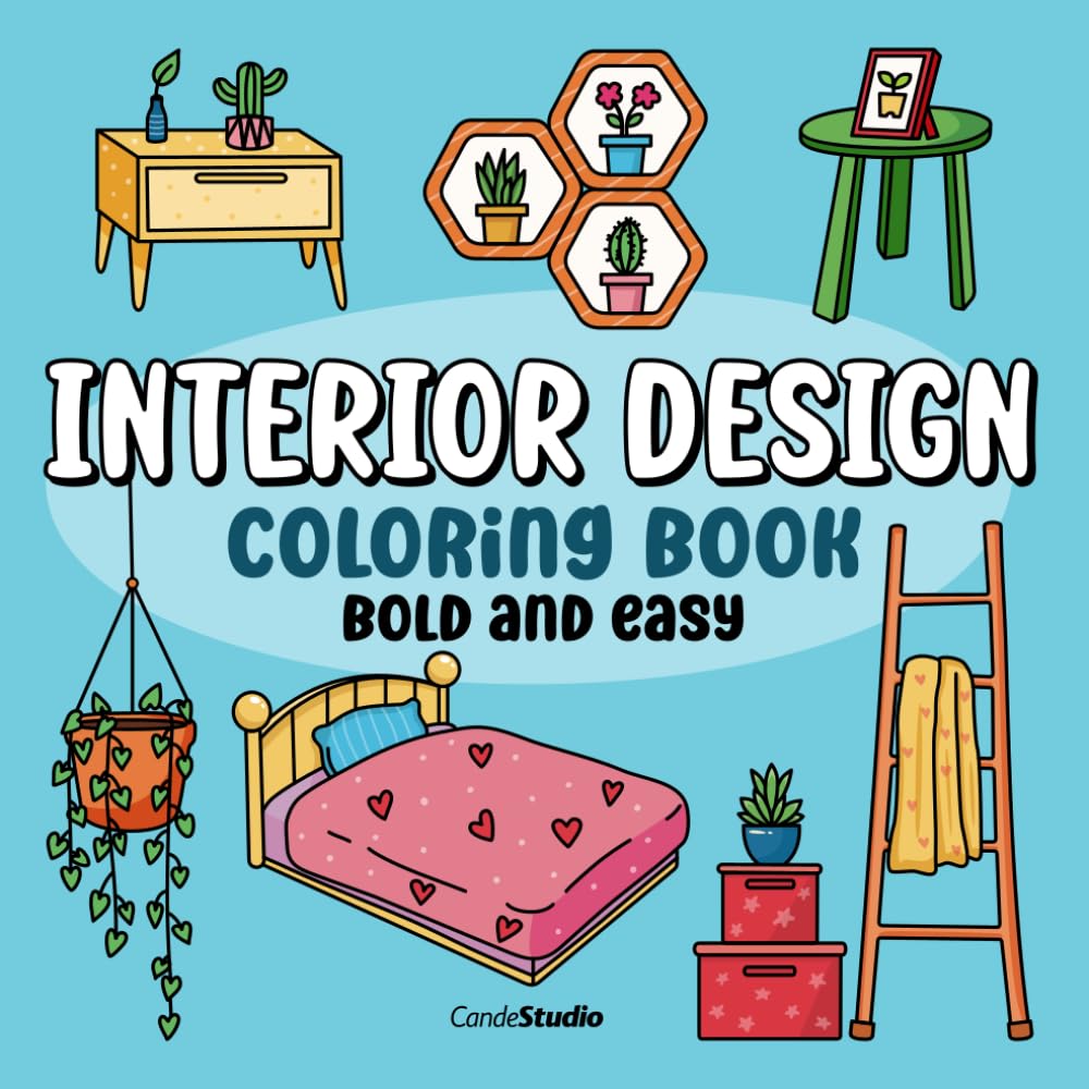 ler totalmente Interior Design: Coloring Book Bold and Easy, for Adults and Kids (Simple & Easy Coloring Books)