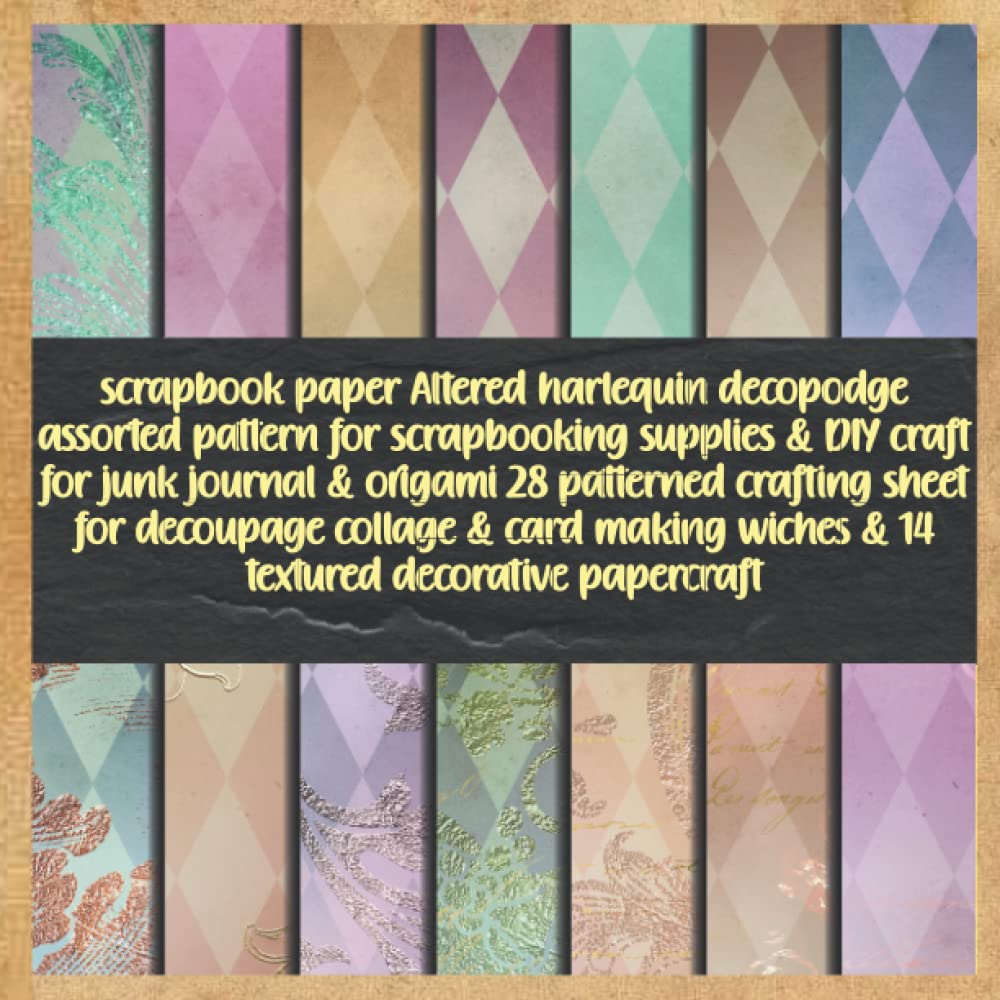 scrapbook paper Altered harlequin decopodge assorted pattern for scrapbooking supplies & DIY craft for junk journal & origami 28 patterned crafting... 14 textured decorative paper: christmas deco baixar livro de graça