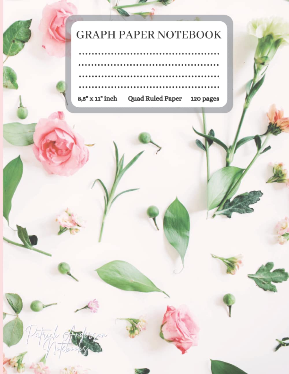 ler totalmente Graph Paper Notebook: Botanicals Notebook (White Pink Floral): Grid Paper Notebook, Diary Notebook, Paperback Notebook, Quad Ruled, 120 Pages (Large, 8.5 x 11)