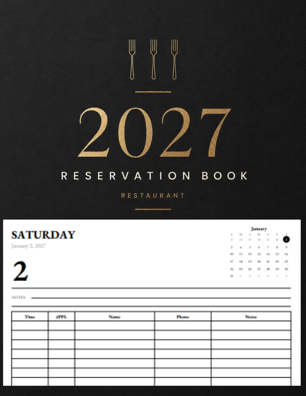 ler totalmente Reservation Book 2027: Daily Dated Log for Hotels, Restaurants, Bistros | One Page Per Day