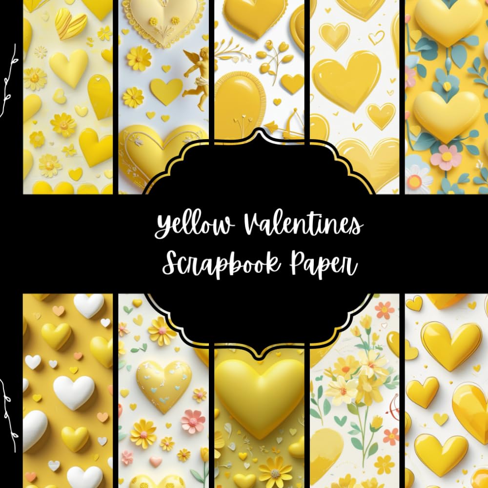 Yellow Valentines Scrapbook Paper, Love Junk Journal Paper, Romantic Decorative Paper, DIY Projects, Origami, Collage Sheets, Decoupage Paper, 10 Designs, Double SIded baixar o livro de graça