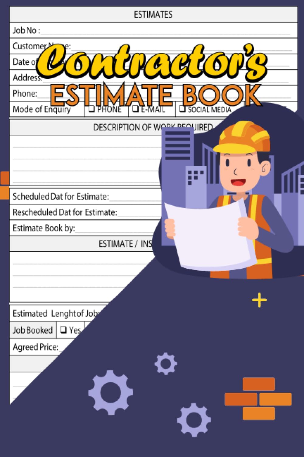 Estimate Book Contractor: Job Estimate Quote Record Book With Client Contact Log and Dot Diagram Sheets For Taking Measurements | Log Book to Record Client Details | Complete with Dot Grid Diagram. baixar o livro de graça