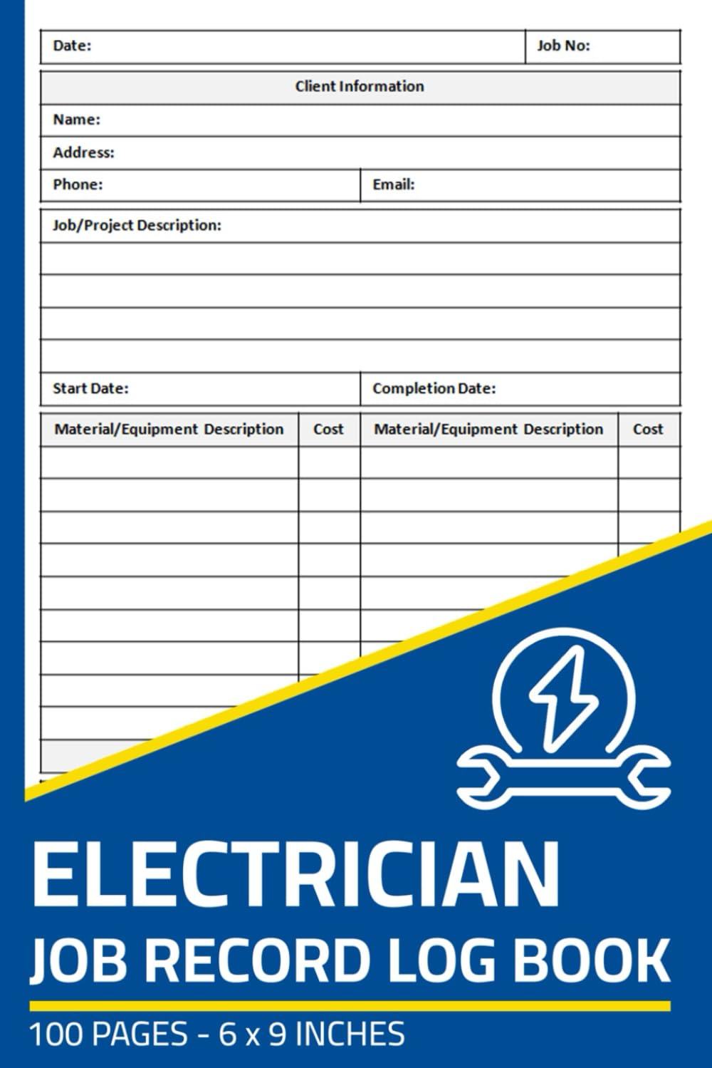 Electrician Job Record Log Book: Record Client & Project Information | Electrical Work Logbook baixar o livro de graça