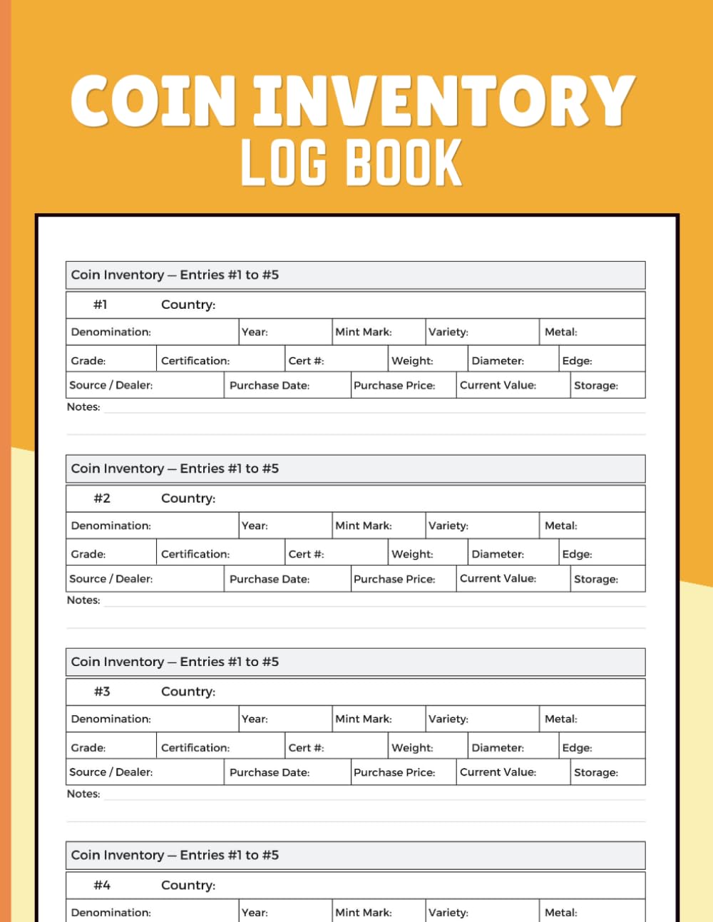 Coin Inventory Log Book: Record Coin Details, Grading Information, Purchase Costs, Current Values, and Storage Notes for Collectors baixar livro de graça