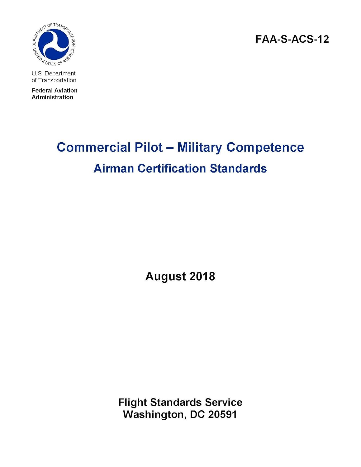FAA-S-ACS-12 Commercial Pilot – Military Competence Airman Certification Standards (English Edition) baixar livro de graça