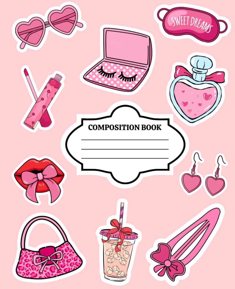 ler totalmente Composition Notebook College Ruled: Pink Coquette Aesthetic Journal for School, College and Work: 110 Pages, 7.5 x 9.25 Inches, Cute Girly Notebook with Bows and Hearts for Teen Girls