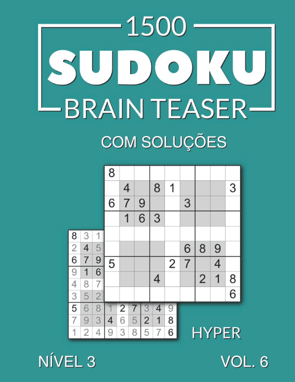 ler totalmente 1500 Sudoku Brain Teaser Hyper com soluções Nível 3 Vol. 6