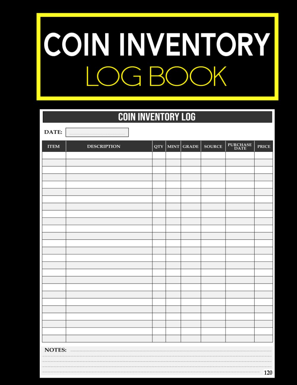ler totalmente Coin Inventory Log Book: Collectors’ Record Organizer | Numismatic Journal with Cataloging Sheets, Purchase Tracker & Source Notes | Large 8.5” x 11”, 120 Pages