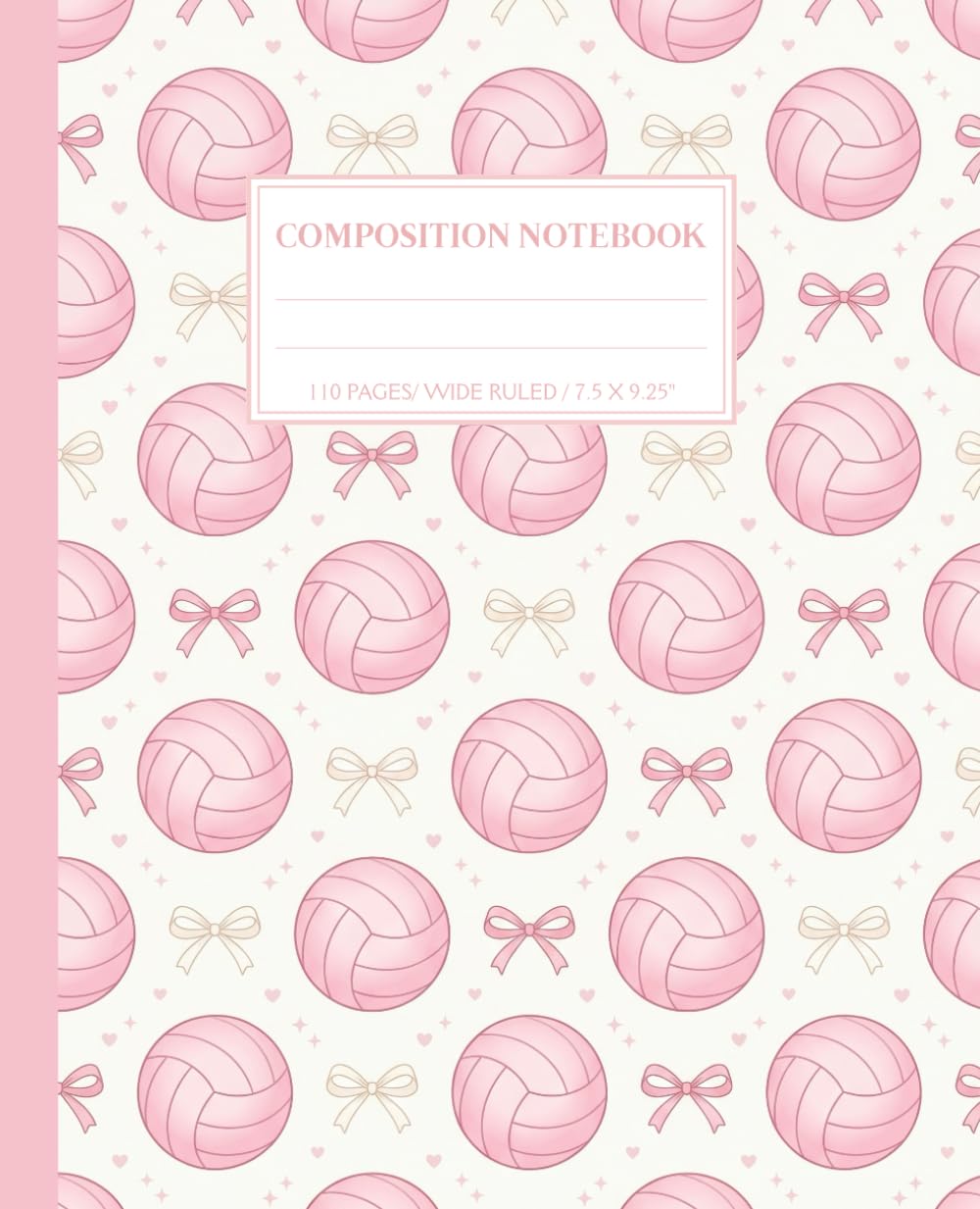 Volleyball Composition Notebook Wide Ruled: Cute Pastel Pink Volleyball & Bow Pattern; Girly Coquette Aesthetic Journal for Girls, School & Volleyball Players baixar o livro de graça