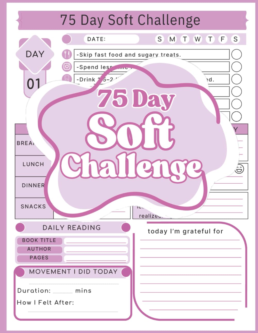 75 Day Soft Challenge Journal for Women – Purple Edition: A Daily Challenge Tracker to Improve Fitness, Mindset, Self-Discipline, and Build Healthy Habits — the Softer Way baixar o livro de graça