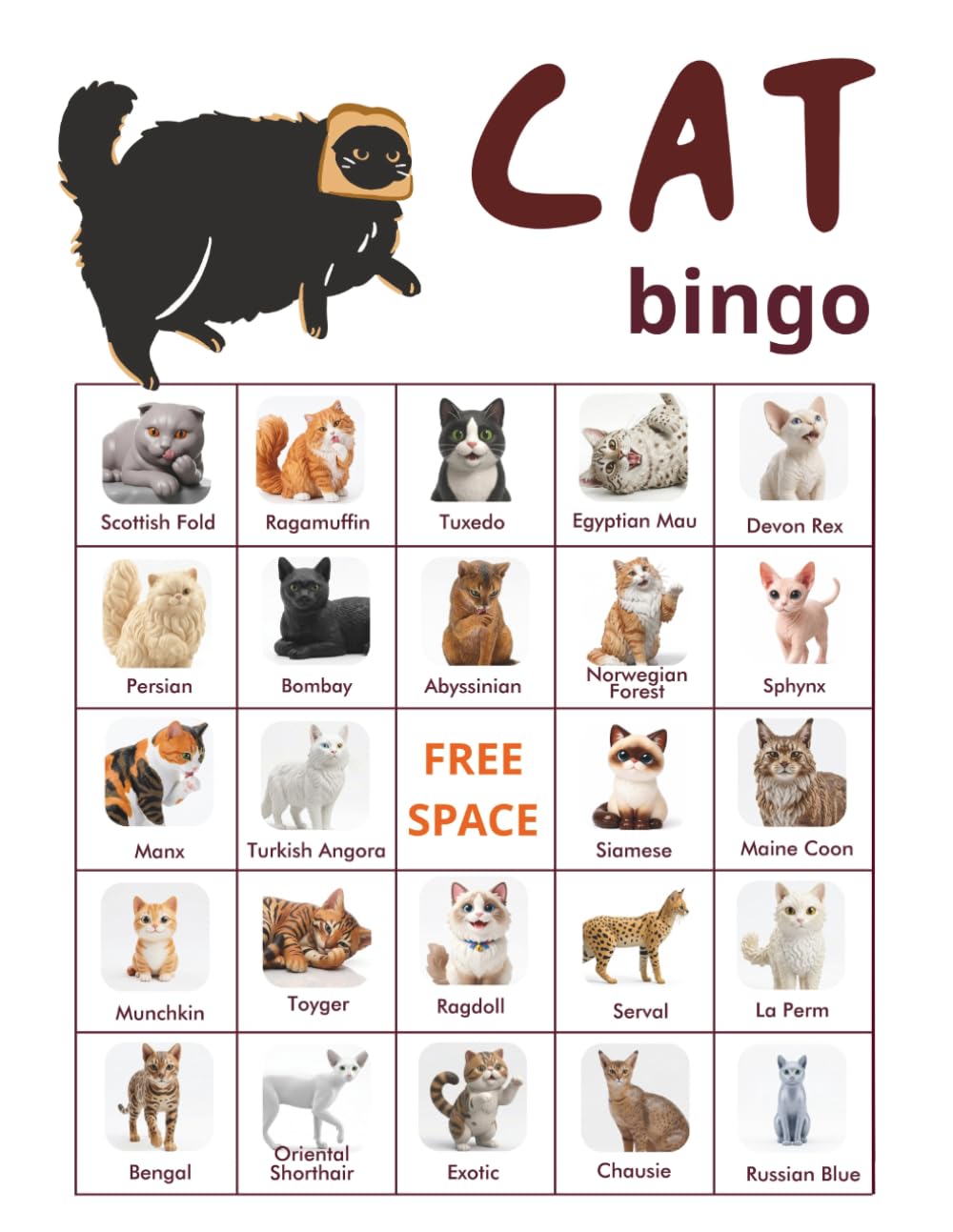 ler totalmente Cat Bingo Game: 32-Player Cat Themed Party for Cat Birthdays, Cat Breed workshop, National Cat Day, and Cat Lovers' Gifts