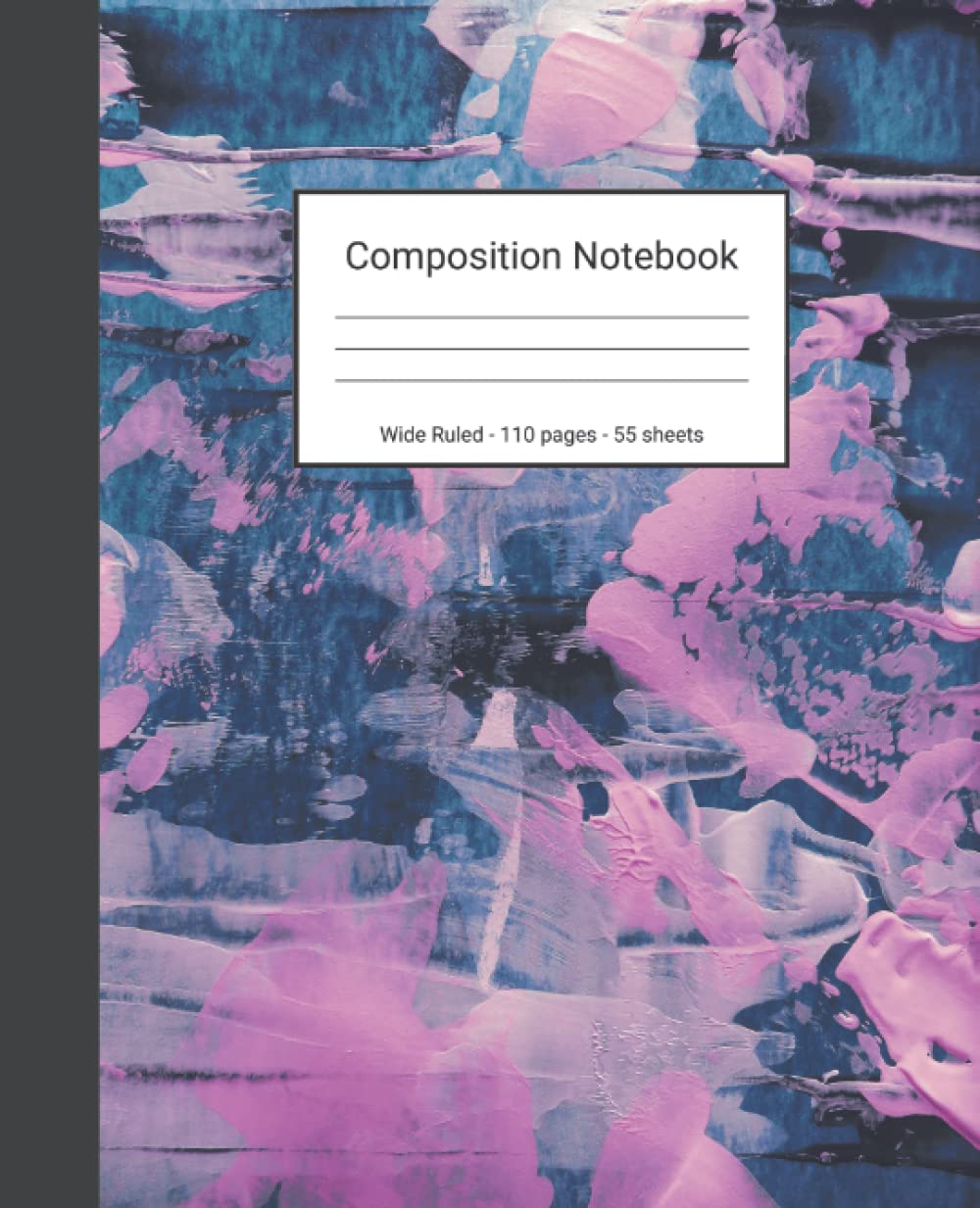 Composition Notebook: Wide Ruled Paper Notebook Journal - Blue And Pink Abstract Painting - Blank Wide Lined Workbook baixar livro de graça