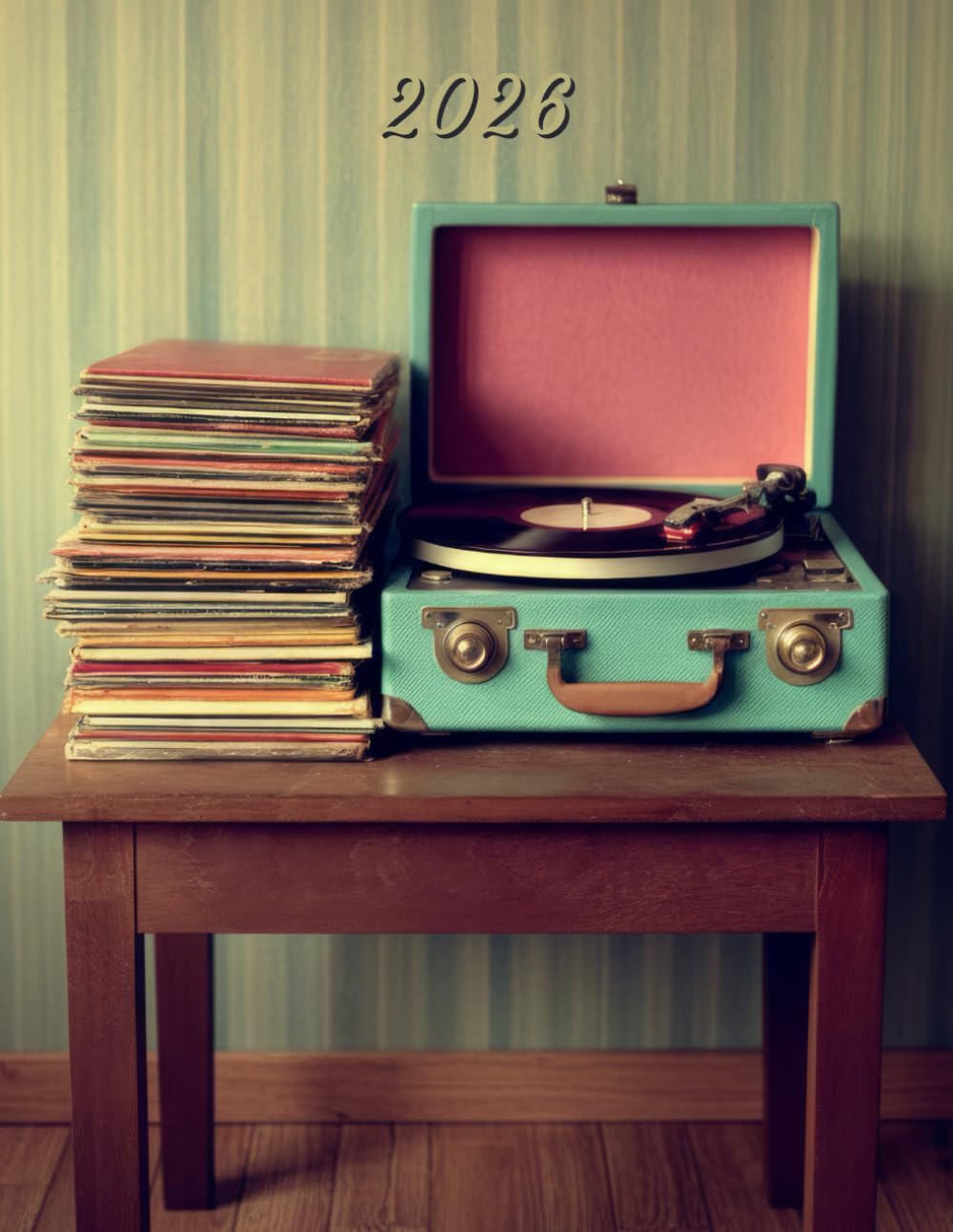 capítulo por capítulo baixar 2026: Large Monthly Calendar Planner – Vintage Retro Record Player