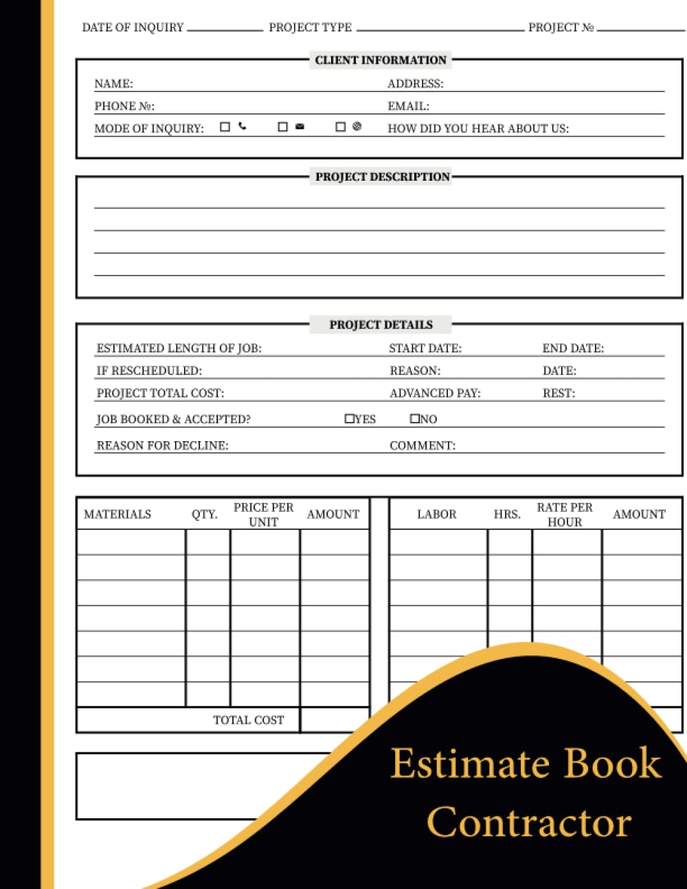 capítulo por capítulo baixar Estimate Book Contractor: Log Book For Job Estimate Quote Record |record client details/Contractor notebook Organizer