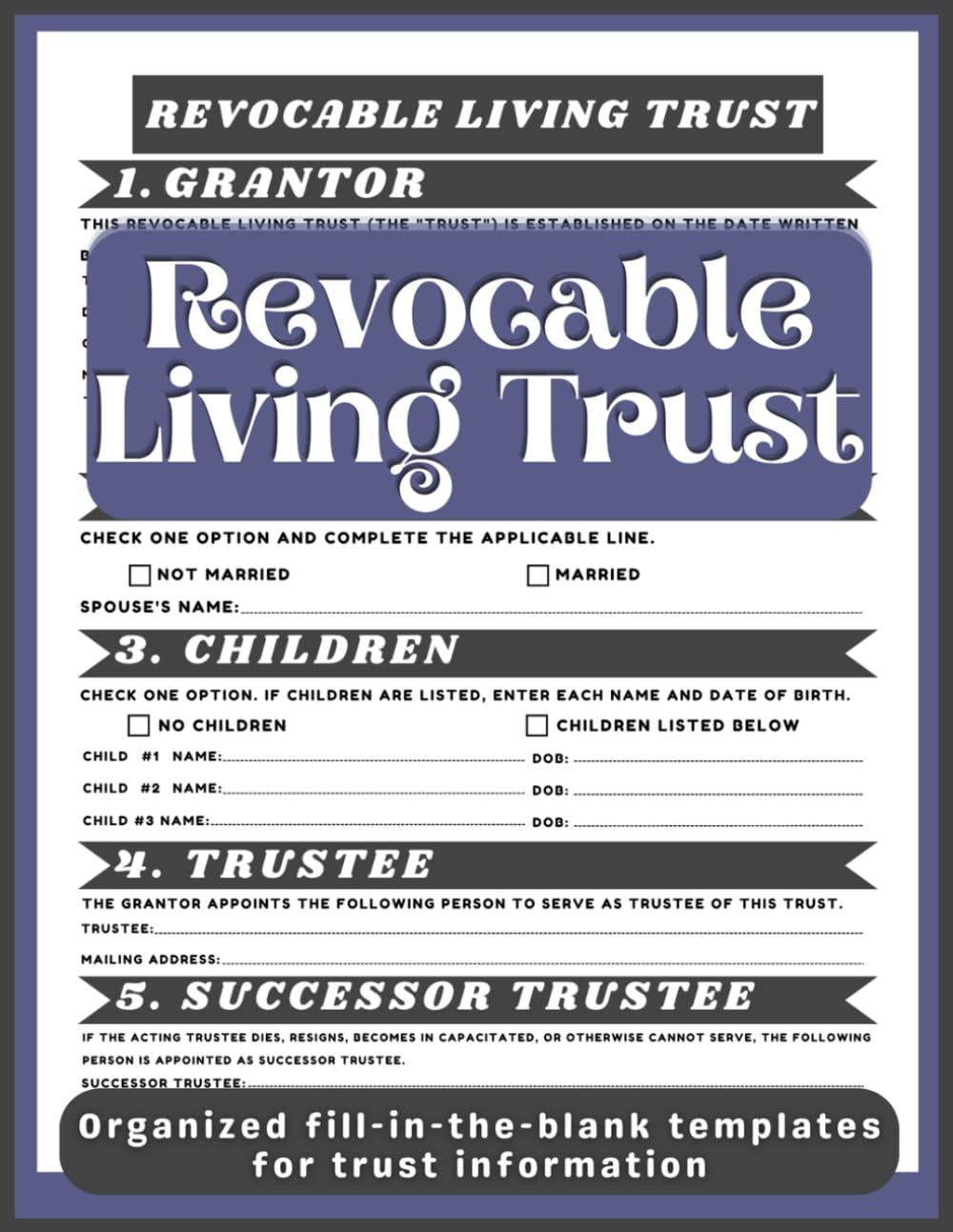Revocable Living Trust Form Book: 08 identical sets. 80 template pages. for Revocable Trust Preparation and Attorney Review, Beneficiaries & Assets baixar o livro de graça